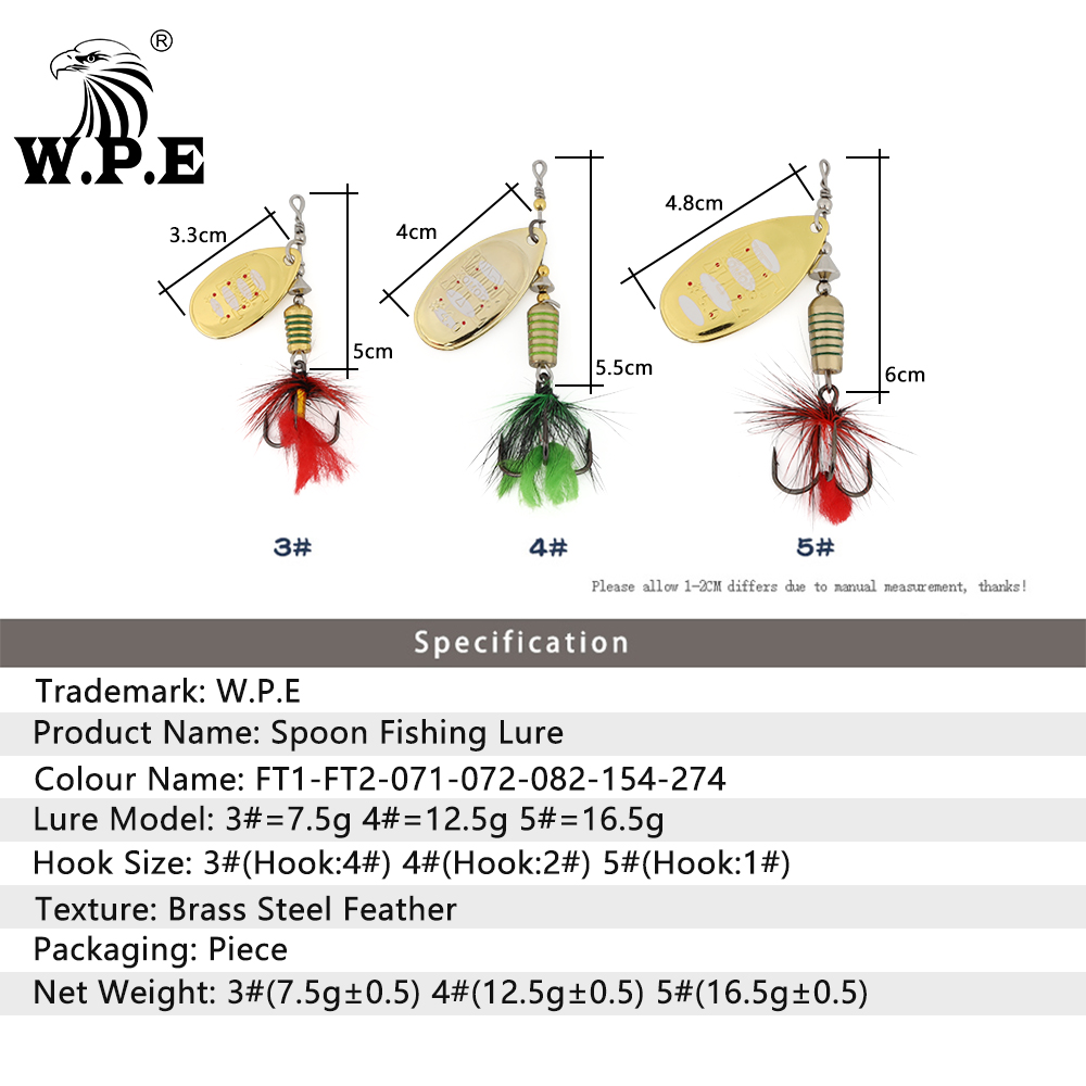 W.P.E KOMODO Spinner Lure 2pcs - огляд і ціна Fishing Lure Spinnerbait
